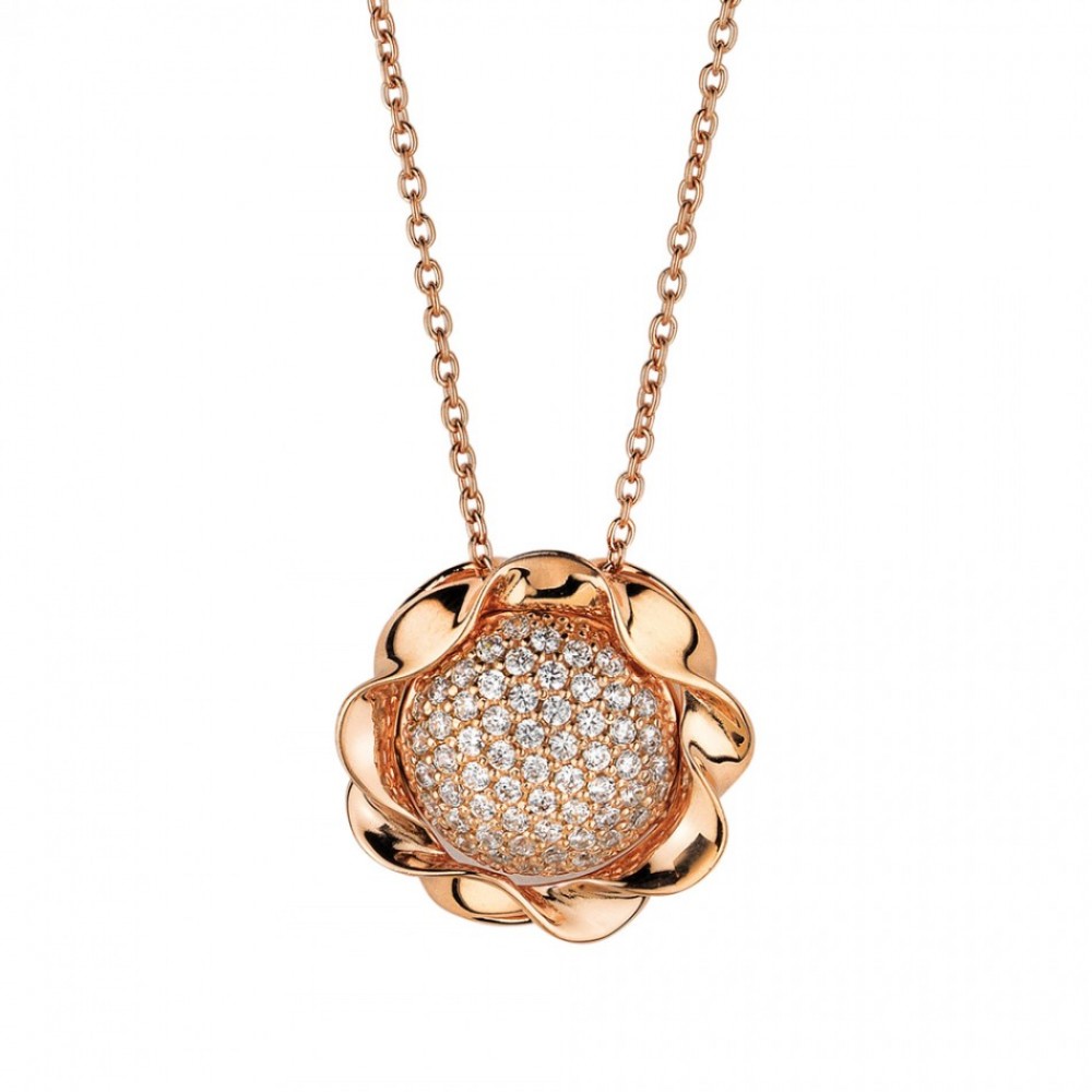VOGUE Necklace Rose Garden Silver Rose Gold Tone Plated 206141.2