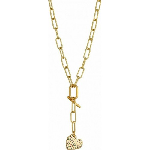 BREEZE Κολιέ Χειροποίητο Επιχρυσωμένο Ατσάλι με Πολύχρωμα Ζιργκόν 410016.1