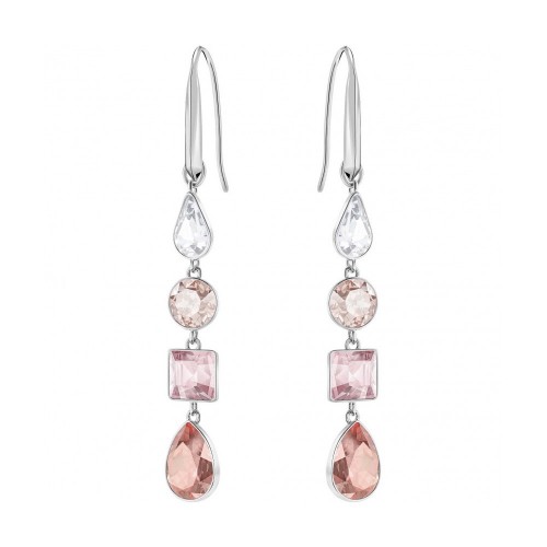 SWAROVSKI Lisanne Pierced Earrings Pink Rhodium Plated 5395231