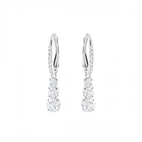 SWAROVSKI Attract Trilogy Round Earrings White Rhodium Plated 5416155