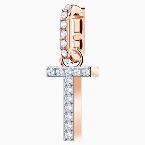 SWAROVSKI Remix Collection "T" Charm Rose Gold Tone Plated 5437615