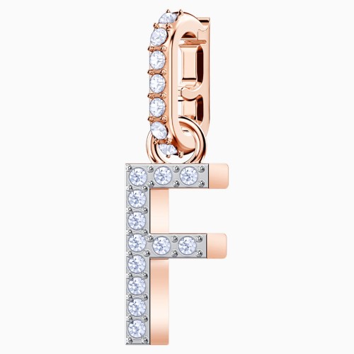 SWAROVSKI Remix Collection "F" Charm Rose Gold Tone Plated 5437616