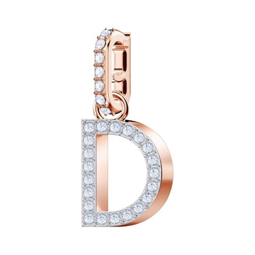 SWAROVSKI Remix Collection "D" Charm Rose Gold Tone Plated 5437620