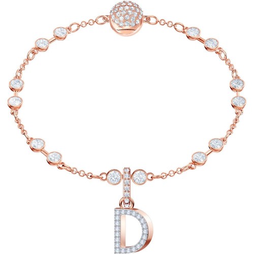 SWAROVSKI Remix Collection "D" Charm Rose Gold Tone Plated 5437620