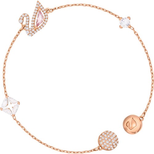 SWAROVSKI Dazzling Swan Bracelet White Rose Gold Tone Plated 5472271