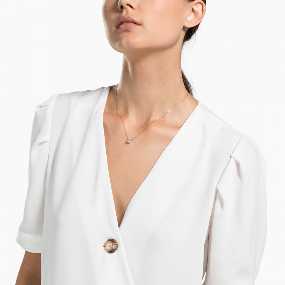 SWAROVSKI Attract Necklace White Rose Gold Rhodium Plated 5510698