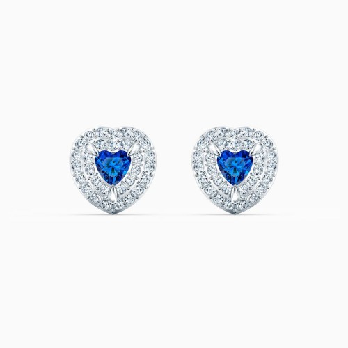SWAROVSKI One Stud Pierced Earrings Blue Rhodium Plated  5511685