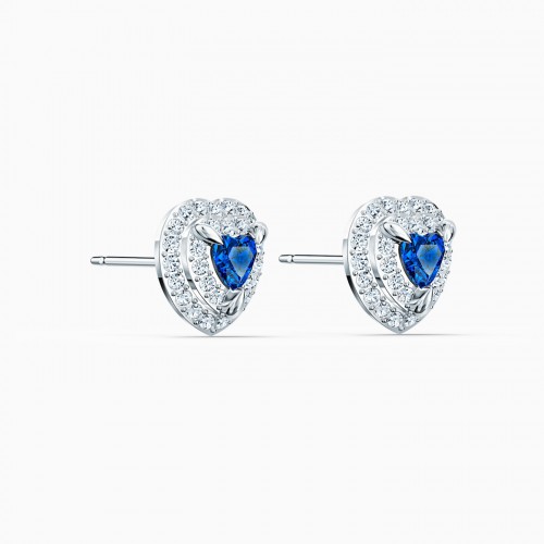 SWAROVSKI One Stud Pierced Earrings Blue Rhodium Plated  5511685