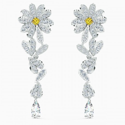 SWAROVSKI Eternal Flower Pierced Earrings Yellow Mixed Plating Colors 5512655