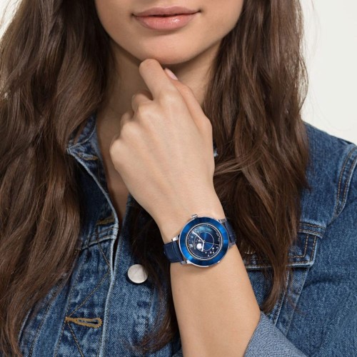 SWAROVSKI Octea Lux Moon Blue Leather Strap 5516305