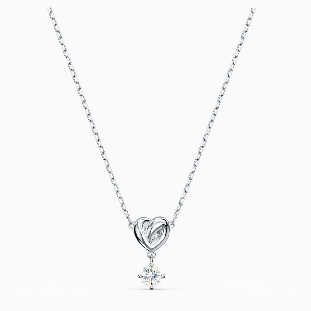 SWAROVSKI Lifelong Heart Pendant White Rhodium Plated 5517928