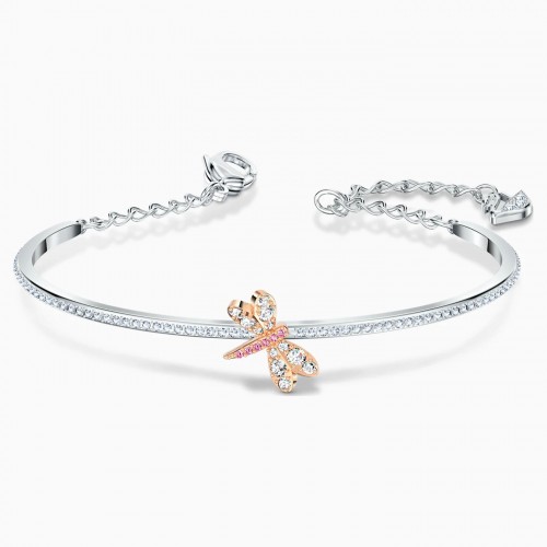 SWAROVSKI Eternal Flower Bangle Fly Pink Mixed Plated 5518138