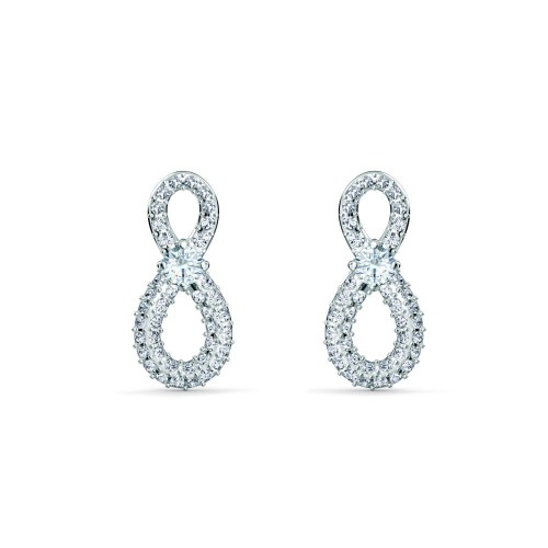 SWAROVSKI Infinity Mini Pierced Earrings White Rhodium Plated 5518880