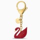 SWAROVSKI Swan Bag Charm Red Gold Tone Plated 5526754