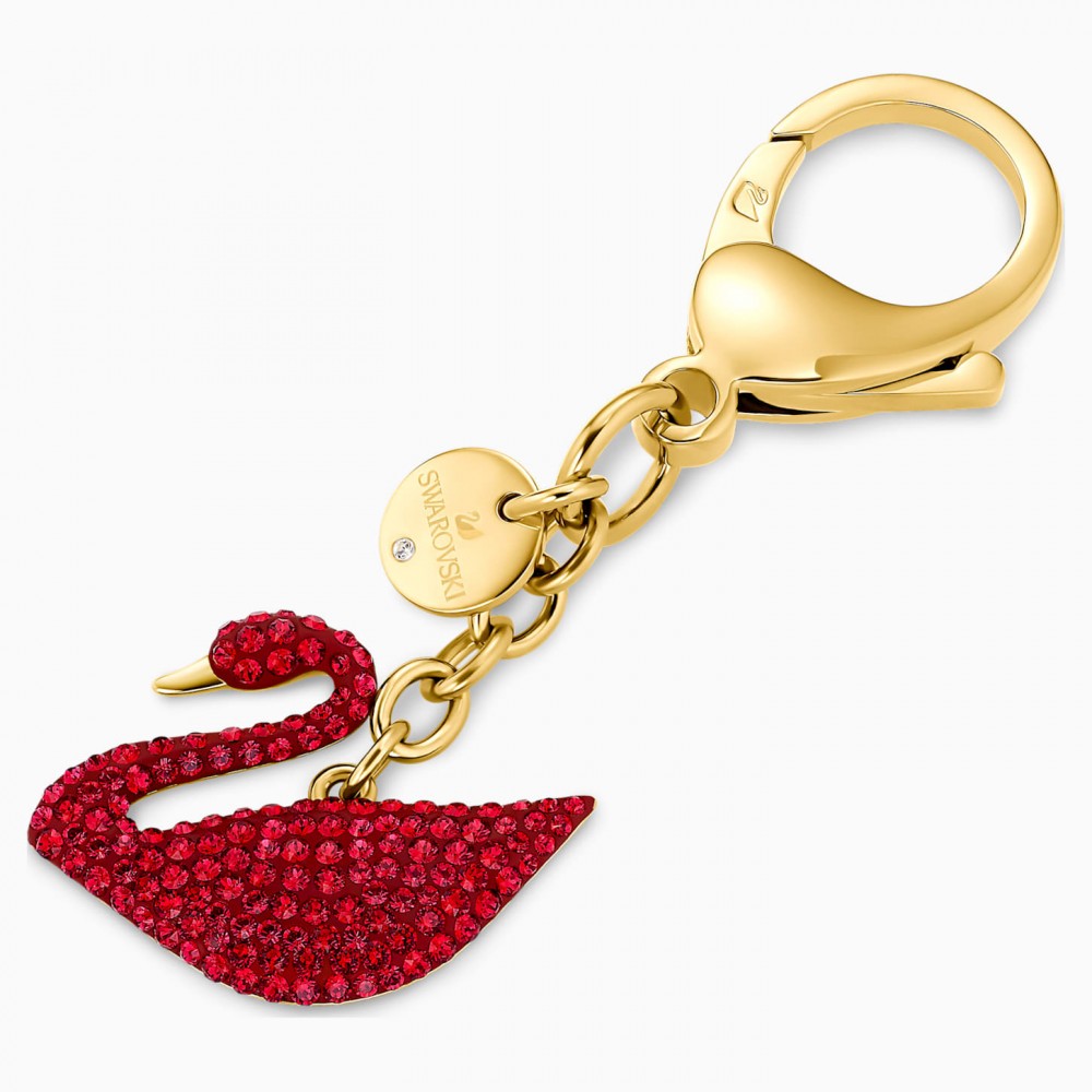 SWAROVSKI Swan Bag Charm Red Gold Tone Plated 5526754