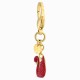 SWAROVSKI Swan Bag Charm Red Gold Tone Plated 5526754
