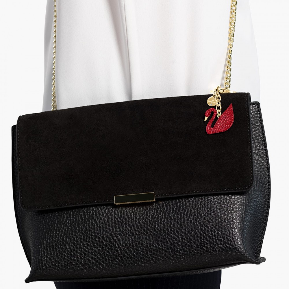 SWAROVSKI Swan Bag Charm Red Gold Tone Plated 5526754