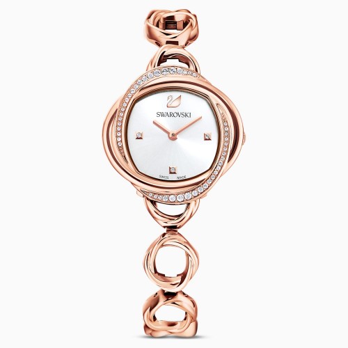 SWAROVSKI Crystal Flower Rose Gold Tone Stainless Steel Bracelet 5547626