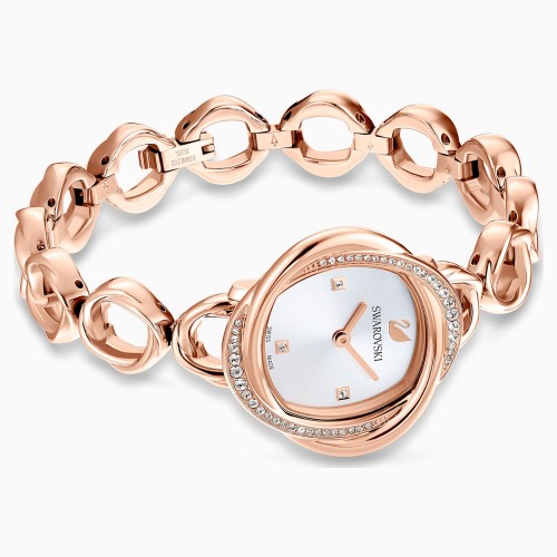 SWAROVSKI Crystal Flower Rose Gold Tone Stainless Steel Bracelet 5547626