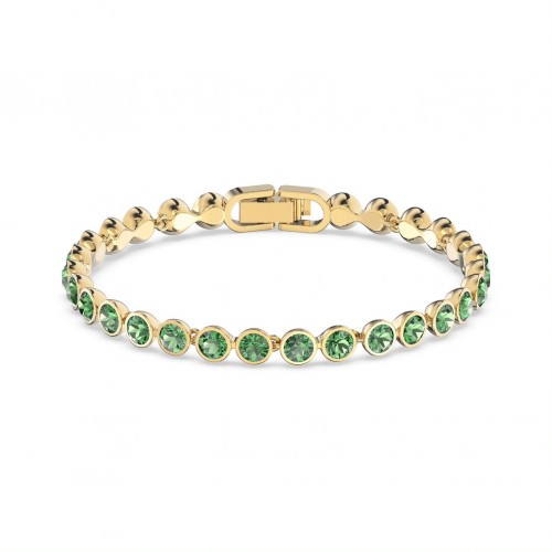 SWAROVSKI Tennis Bracelet Green Gold Tone Plated 5555824