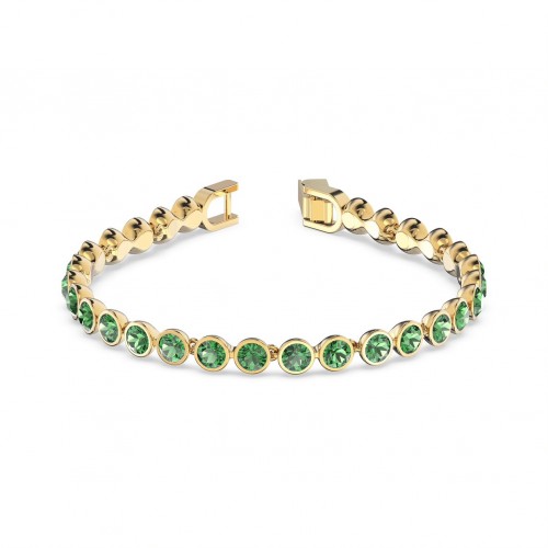 SWAROVSKI Tennis Bracelet Green Gold Tone Plated 5555824