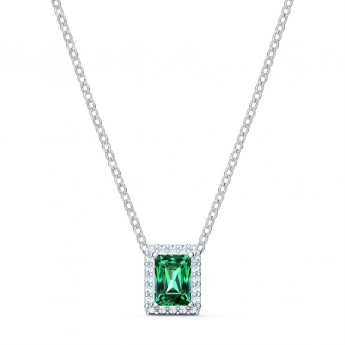 SWAROVSKI Angelic Rectangular Necklace Green Rhodium Plated 5559380
