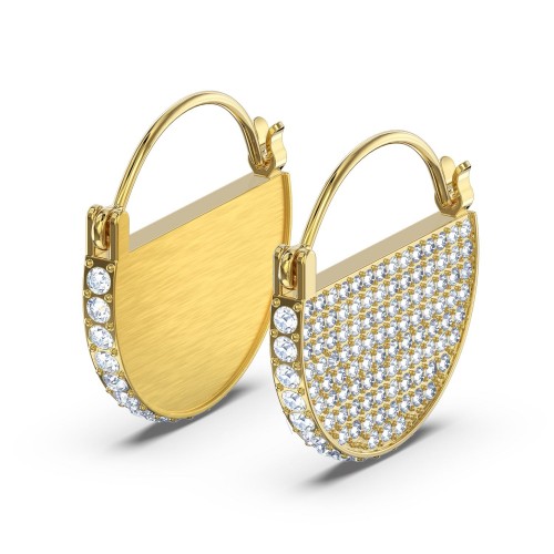 SWAROVSKI Ginger Hoop Pierced Earrings White Gold Tone Plated 5560492