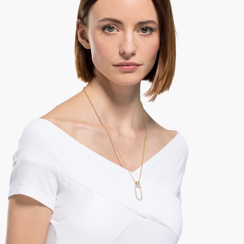 SWAROVSKI Time Long Pendant White Mixed Metal Plating 5560715