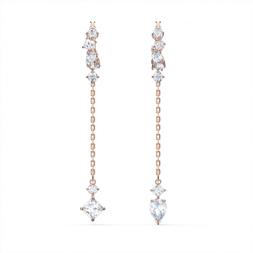 SWAROVSKI Attract Pierced Earrings White Rhodium Plated 5563118