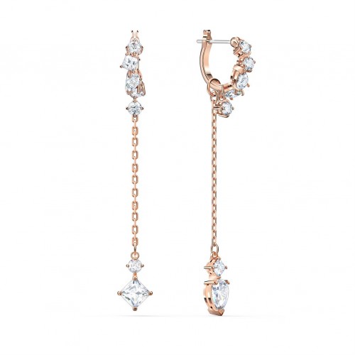 SWAROVSKI Attract Pierced Earrings White Rhodium Plated 5563118