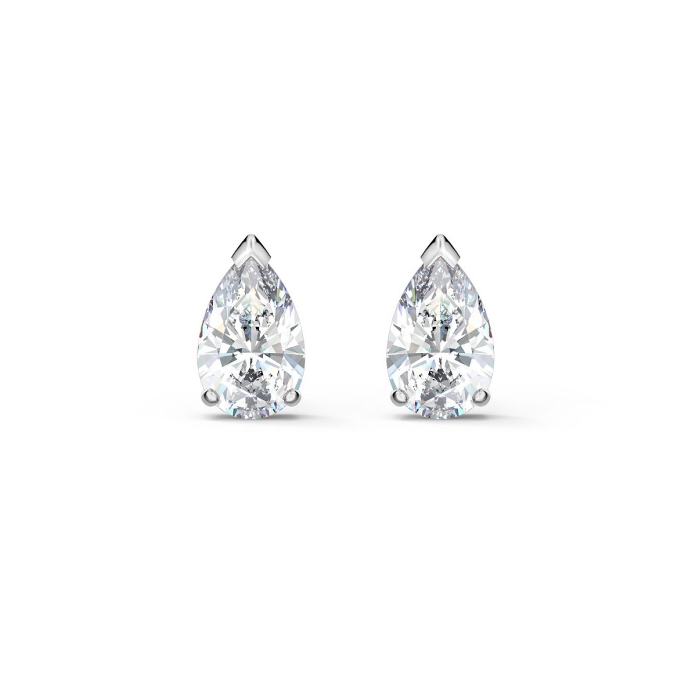 SWAROVSKI Attract Pear Stud Pierced Earrings White Rhodium Plated 5563121