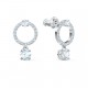 SWAROVSKI Attract Circle Pierced Earrings White Rhodium Plated 5563278