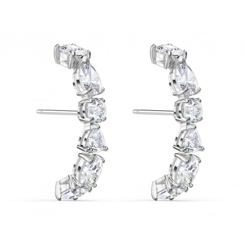SWAROVSKI Tennis Deluxe Mixed Pierced Earrings White Rhodium Plated 5563322