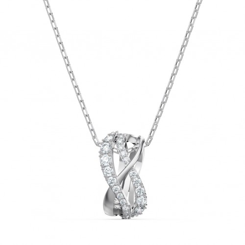 SWAROVSKI Twist Rows Pendant White Rhodium Plated 5563906
