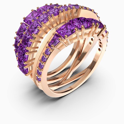 SWAROVSKI Twist Wrap Ring Purple Rose Gold-tone Plated 5564872