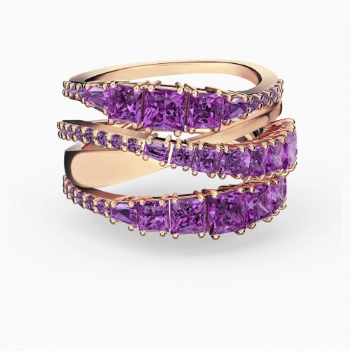 SWAROVSKI Twist Wrap Ring Purple Rose Gold-tone Plated 5564872