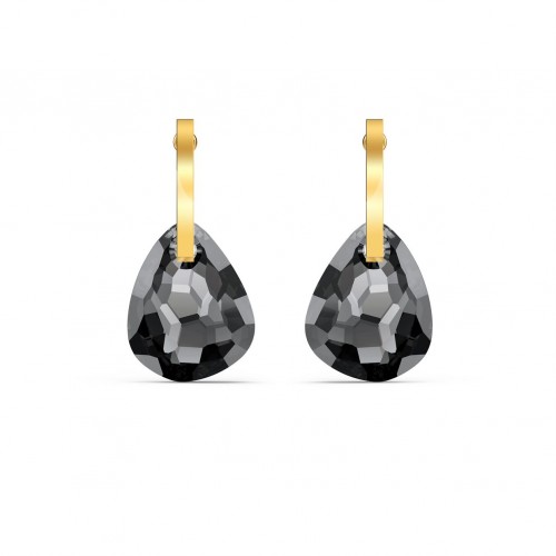 SWAROVSKI T Bar Pierced Earrings Gray Gold Tone Plated 5565999