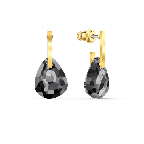 SWAROVSKI T Bar Pierced Earrings Gray Gold Tone Plated 5565999