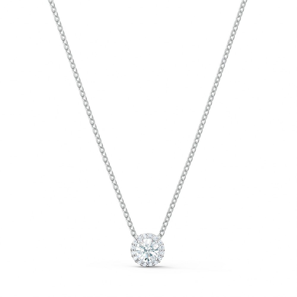 SWAROVSKI Angelic Round Pendant White Rhodium Plated 5567931