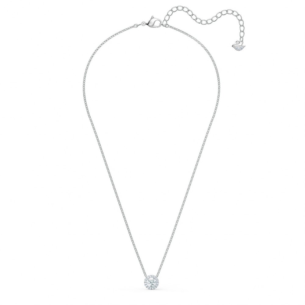 SWAROVSKI Angelic Round Pendant White Rhodium Plated 5567931
