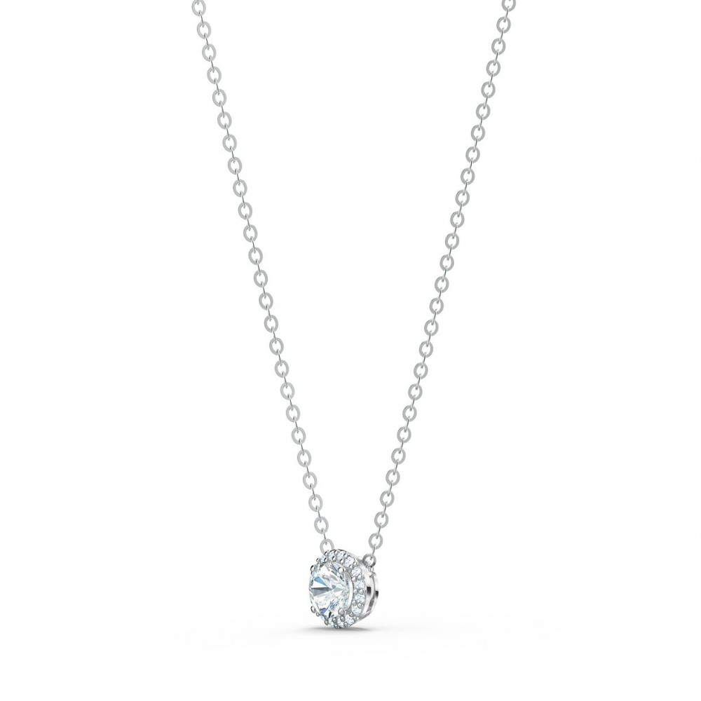 SWAROVSKI Angelic Round Pendant White Rhodium Plated 5567931