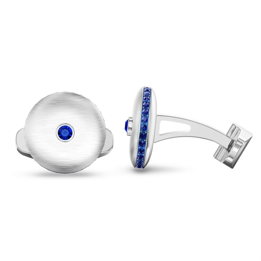 SWAROVSKI Theo Water Element Cufflinks Blue Rhodium Plated 5569063