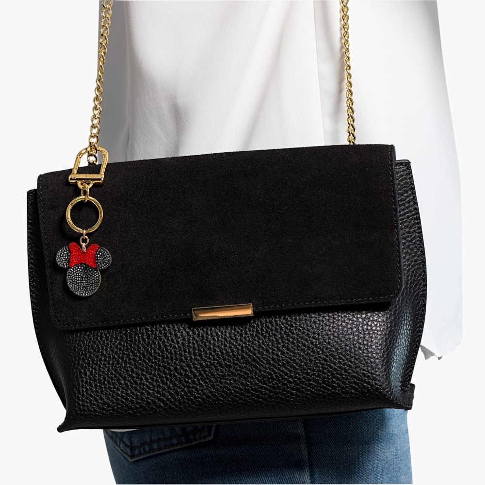 SWAROVSKI Charm Bag Minnie Black Gold Tone Plated 5572567