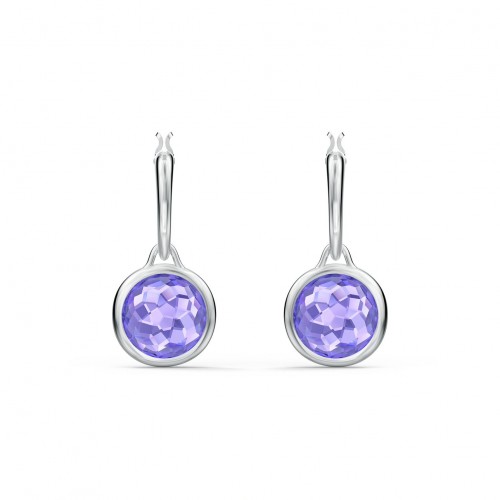 SWAROVSKI Tahlia Mini Hoop Pierced Earrings Purple Rhodium Plated  5572586
