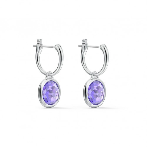 SWAROVSKI Tahlia Mini Hoop Pierced Earrings Purple Rhodium Plated  5572586