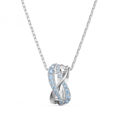 SWAROVSKI Twist Rows Pendant Blue Rhodium Plated 5582806