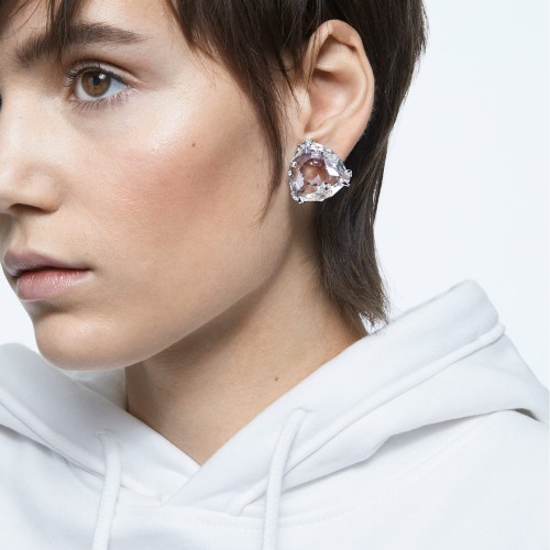 SWAROVSKI Mesmera Clip Earring Single Triangle White Rhodium Plated 5600752