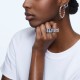SWAROVSKI Millenia Cocktail Ring Triangle Green Rhodium Plated 5608530