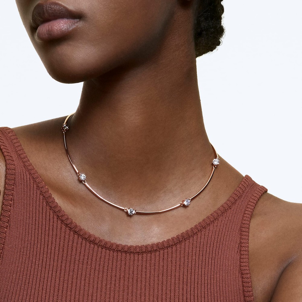 SWAROVSKI Constella Necklace White Rose Gold Tone Plated 5609710