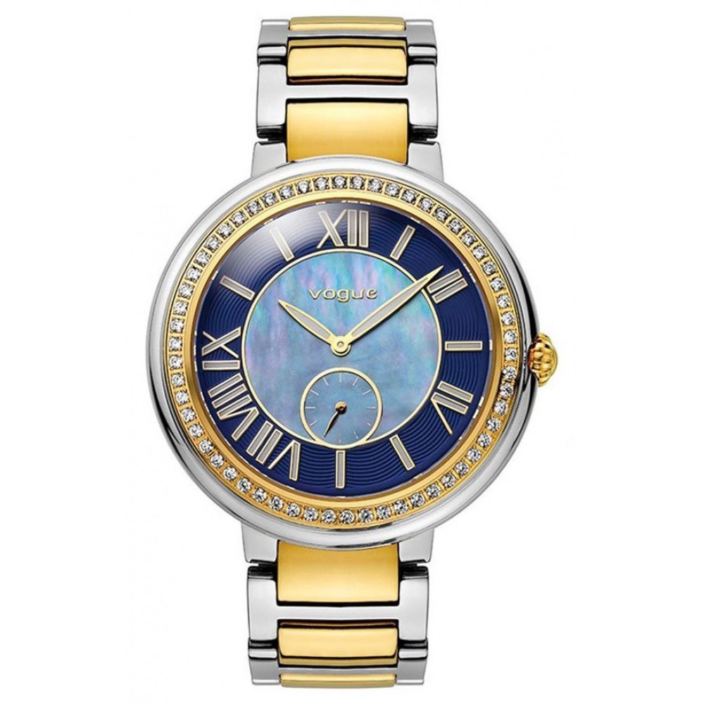 VOGUE Red Carpet Crystal Three Hands Two Tone Gold Stainless Steel Bracelet 77016.3